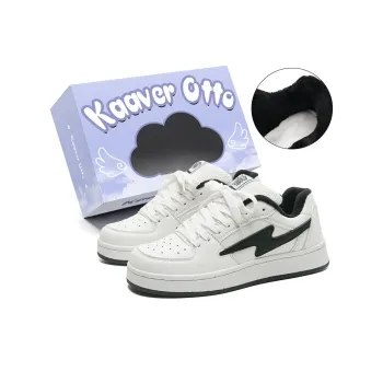 KAAVER OTTO Wear resistant And Lightweight Low Top Skateboard Shoes Unisex White Black