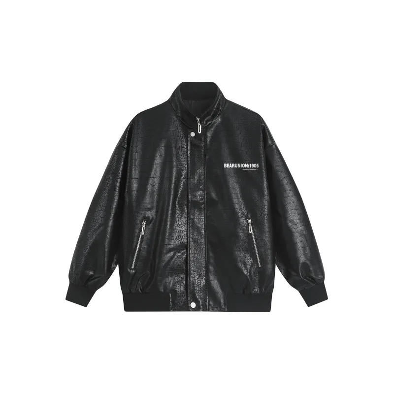 BEAR UNION Leather Jacket Unisex-1