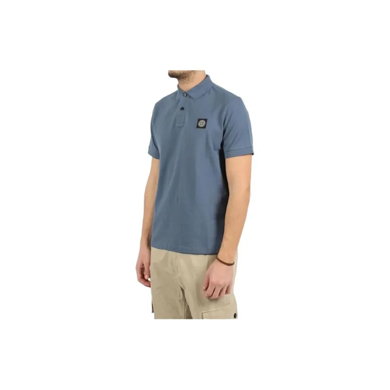 STONE ISLAND Logo Patch Short Sleeved Polo Shirt-3