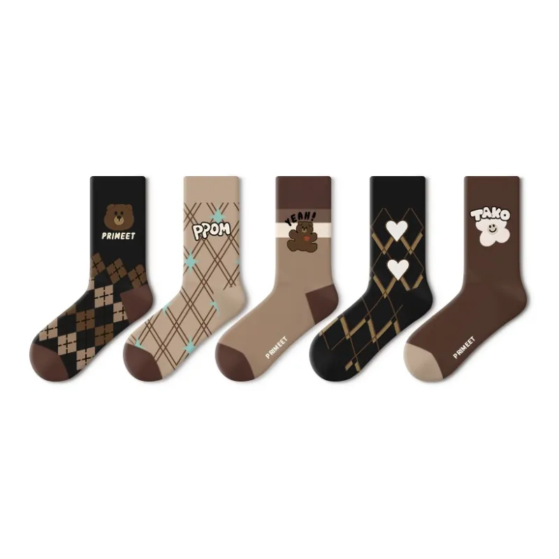 Primeet Mid Calf Socks Women's 5 Pack-16
