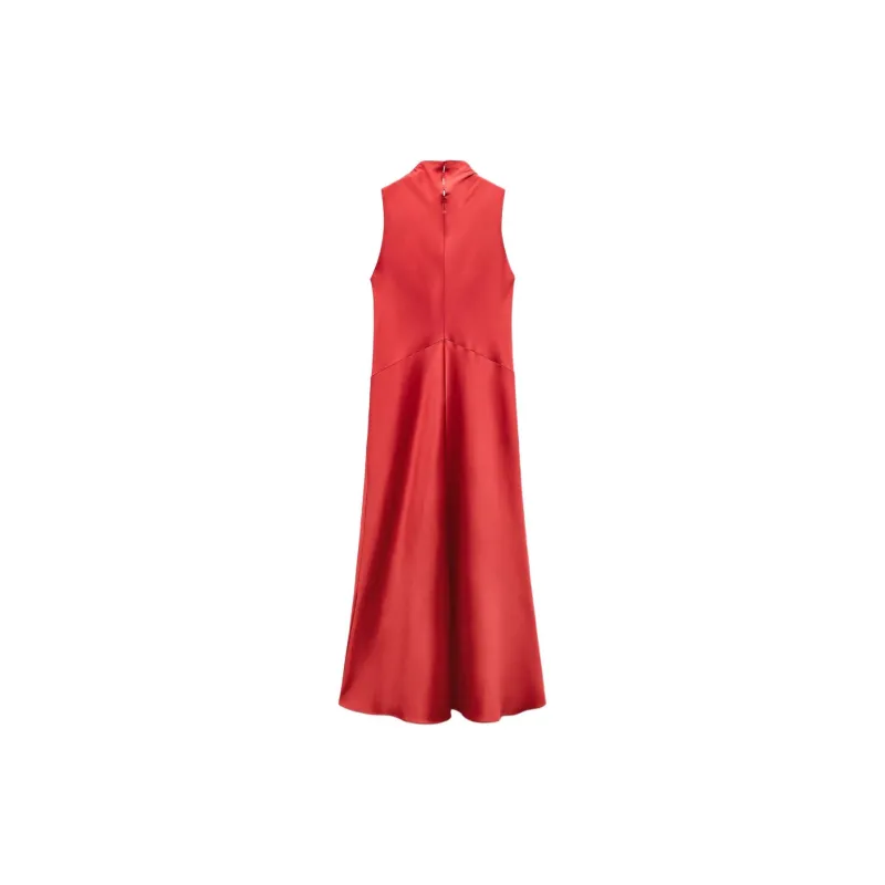 ZARA ZW Series Sleeveless Dress Women's Bright Red-1
