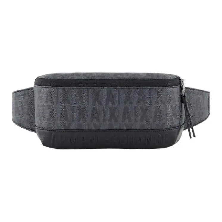 ARMANI EXCHANGEAE Cotton One Shoulder Crossbody Fanny Pack Men's Taupe & Black-0