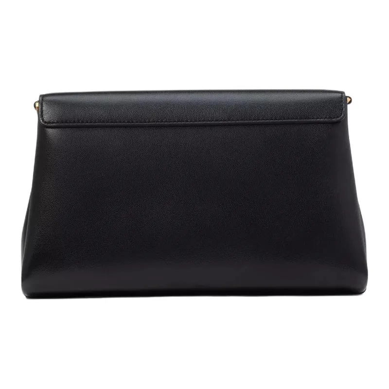 Kate Spade Grained Leather One Shoulder Crossbody Clutches Women's Black-2