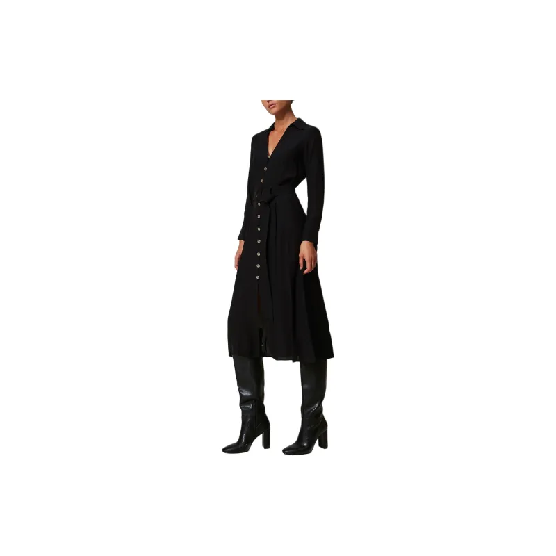 Twinset Georgette Midi Shirt Dress-2