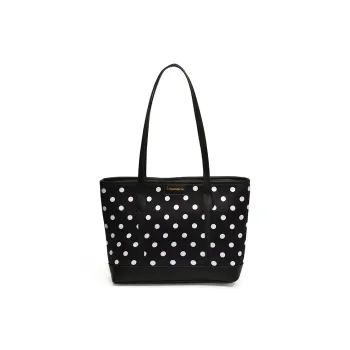 Morellybear PU Tote Bag Shopping Bag Shoulder Bags Regular Women's Black/White