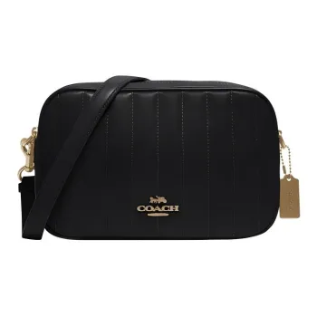 COACH Jes Leather Camera Bag Shoulder Bag Crossbody Bag Medium Size Women's Black