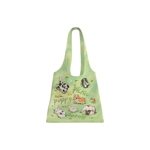 AOSONG Suede Tech Fabric Shoulder Bag Unisex Green