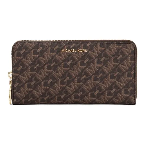 MICHAEL KORS Coated Canvas Wallet Large Size Women's Brown