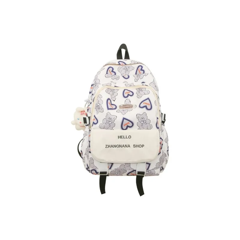 NX DOUGHNUT Nylon Backpack Regular Women's Black Ecru Blue White & Black Coffee-4