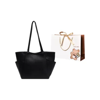 ERANGBEAR PU Tote Bag, Shopping Bag, Shoulder Bag Women's Black/Brown/Mud