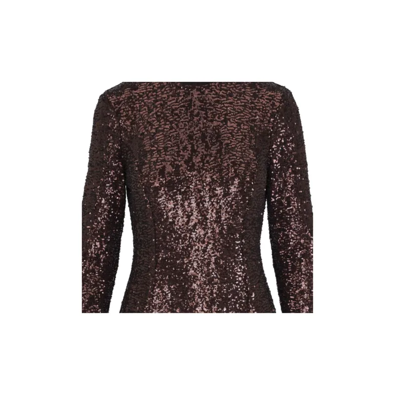 MICHAEL KORS Sequined Long-Sleeve Sheath Dress-2