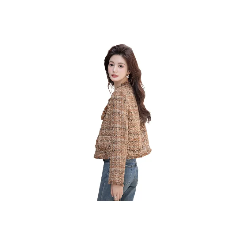 Cypress House Cropped Coat Women's Orange Brown-1