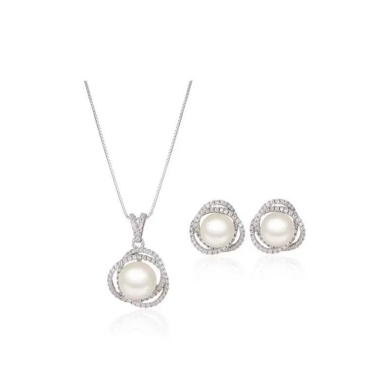 Beth Jewelry Pearl Necklace Stud Earrings Women's-9