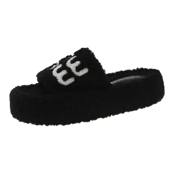 ALPLUME Women's Home Slippers Black Yellow Brown Ecru Slippers & Home Slippers