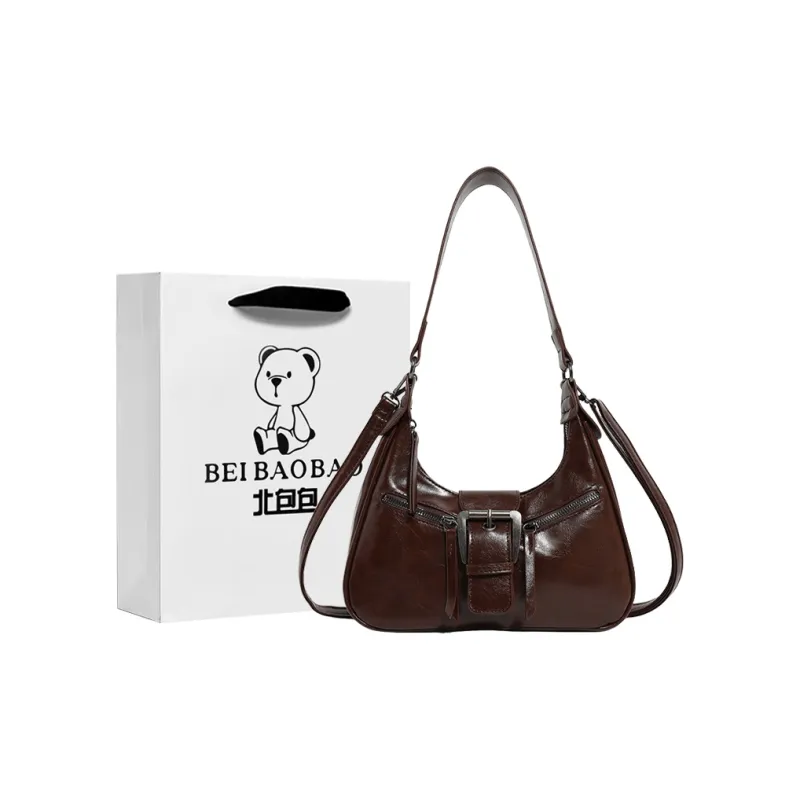 North Pack PU Shoulder Bag Regular Women's Black/Coffee-4