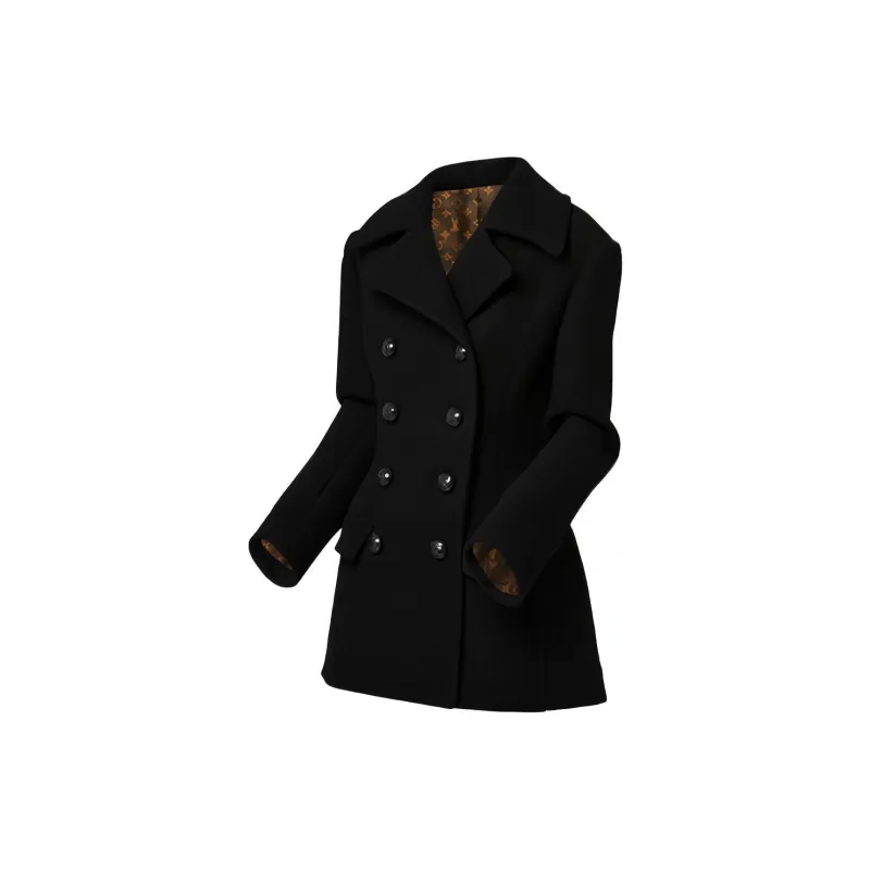 LOUIS VUITTON SS22 Velvet feel Coat Women's Black-1