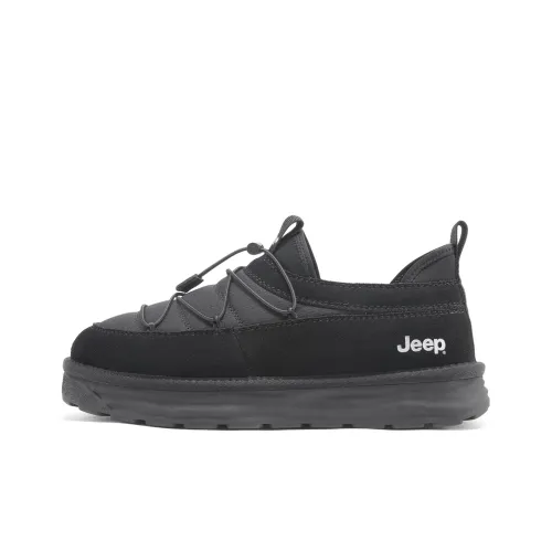 Jeep Thermal Coverage Height Increasing Balance Abrasion Resistant Slip Resistant Ankle Length Snow Boots Men's Black