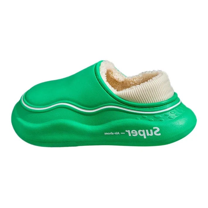 Shangheng Platform Cotton Slipper With Shoe Bag Heel, Slip on, Home Use, Autumn Winter, Indoor-0