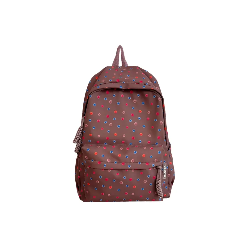 Debecca Polyester Backpack Large Size Women's White Brown-3