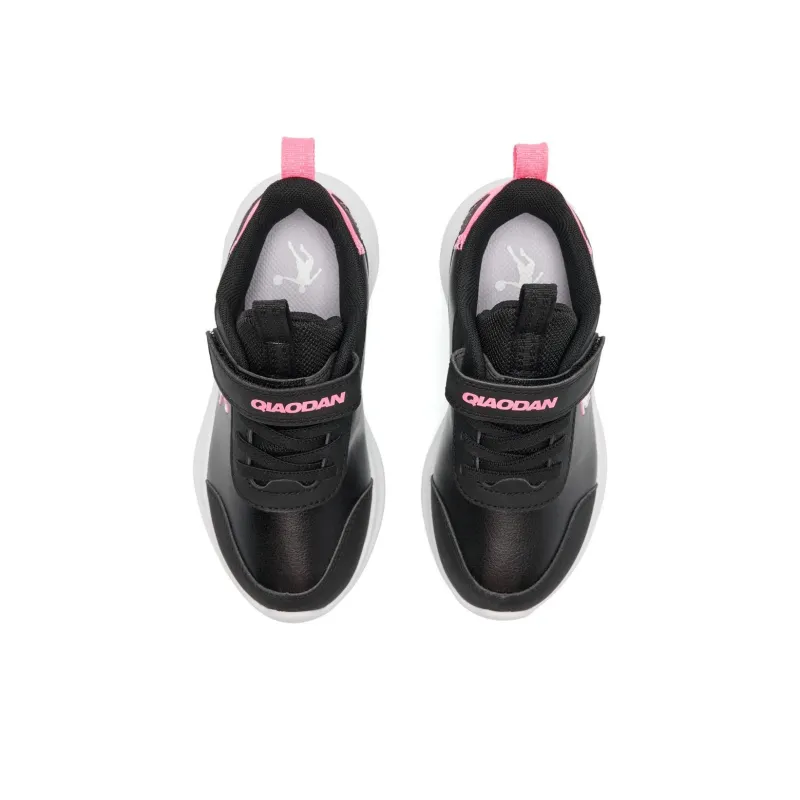 QIAODAN Anti Slip Wear Resistant Low Top Kids' Running Shoes Black Pink Children Aged 3 7 Years Old-3
