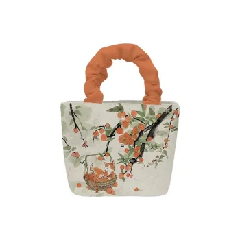 AOSONG Suede Technology Fabric Shoulder Bag, Crossbody Bag, Handbag Women's White Orange
