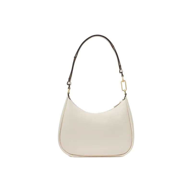 Kate Spade Litchi Grain Leather Crossbody Bag, Shoulder Bag Large Size Women's Crumbly Pastry White-3