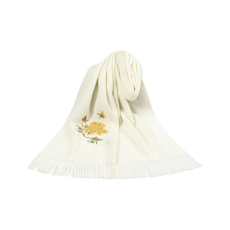 Shanghai Story Sheep Wool Knit Scarves Women's Butterfly Love-9