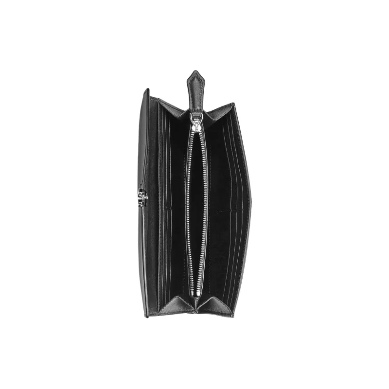 MONTBLANC Soft Leather Series Full Grain Cow Leather Wallet Men's Black-4