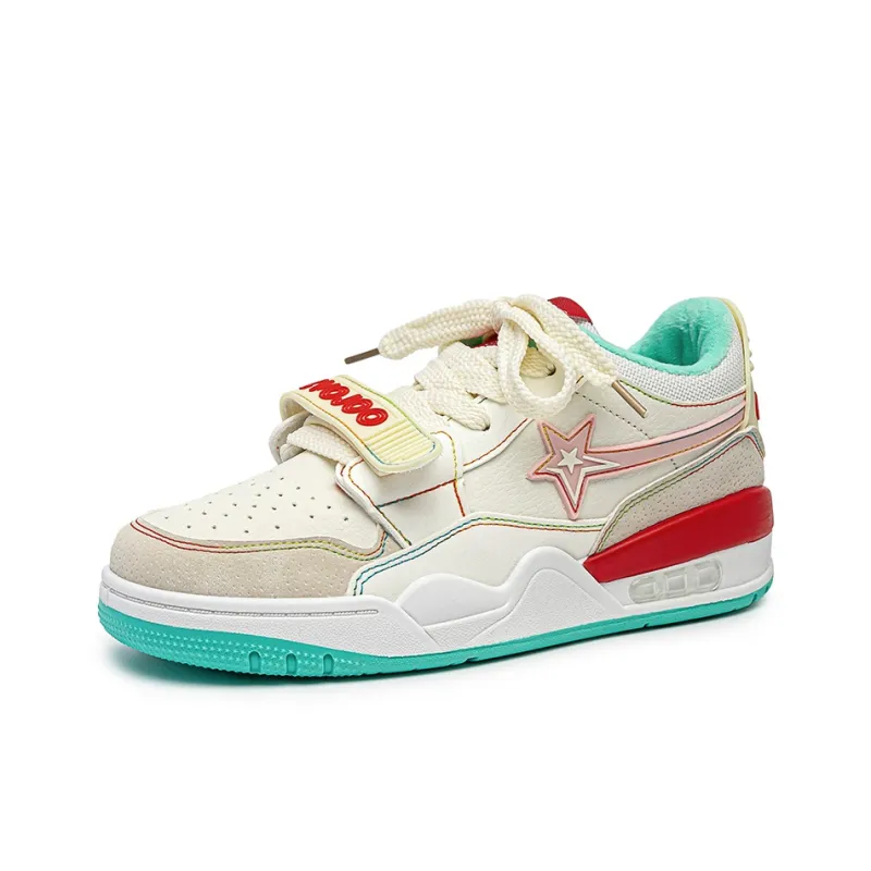 CVOJOO Warm Low Top Skateboard Shoes Unisex Peach Cheese-2