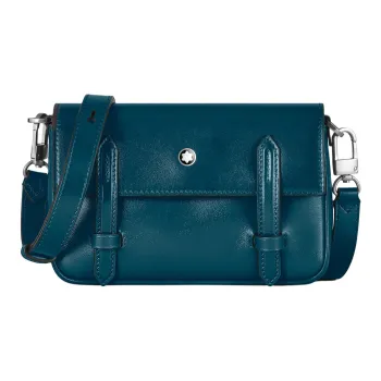 MONTBLANC Meisterstuck Full Grain Cow Leather Messenger Bag, Shoulder Bag, Crossbody Bag Mini Men's Cyprus Blue