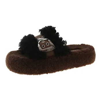 ALPLUME Women's Slippers Black Ecru Coffee