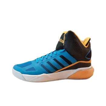 Adidas Cloudfoam Anti-Slip Wear-Resistant Mid-Top Basketball Shoes Men's Blue