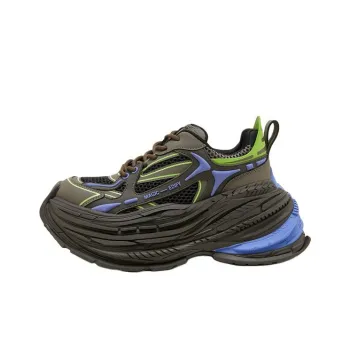 M88M Cushioned Slip Resistant Height Increasing Low Top Chunky Sneakers Unisex Olive Green
