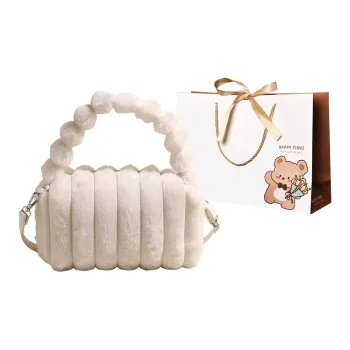 ERANGBEAR Plush One Shoulder Handbag Crossbody Bag Women's Multicolor