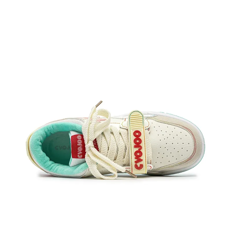 CVOJOO Warm Low Top Skateboard Shoes Unisex Peach Cheese-3