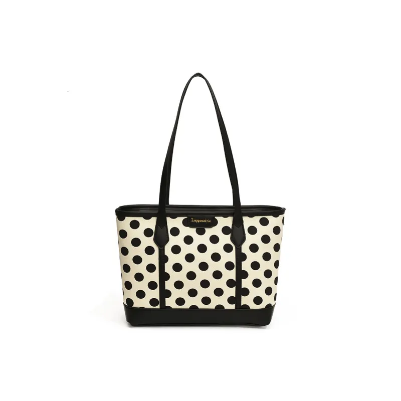 Morellybear PU Tote Bag Shopping Bag Shoulder Bags Regular Women's Black/White-2