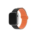 Apple Silicone Magnetic Loop Clasp, Black & Orange