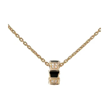 BVLGARI SERPENTI VIPER 18K Rose Gold Necklaces Unisex Rose Gold/Black