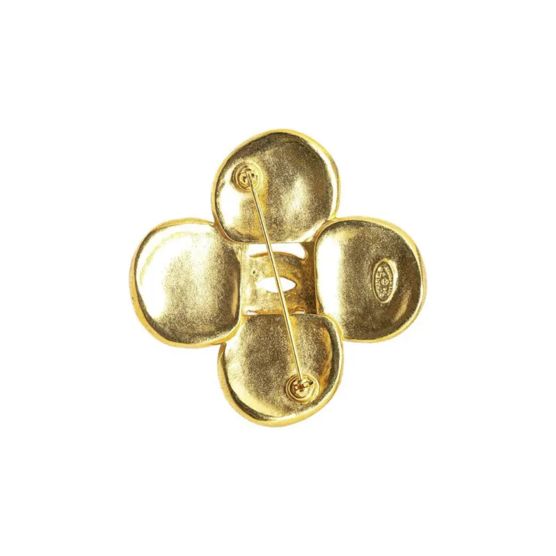 CHANEL 1996 Cc Clover Brooch-2