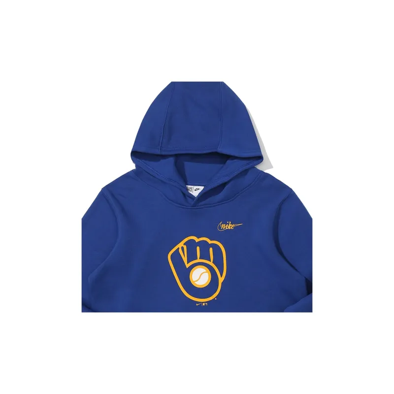 Nike Milwaukee Brewers Cooperstown Logo Club Men's Nike Mlb Pullover Hoodie-3