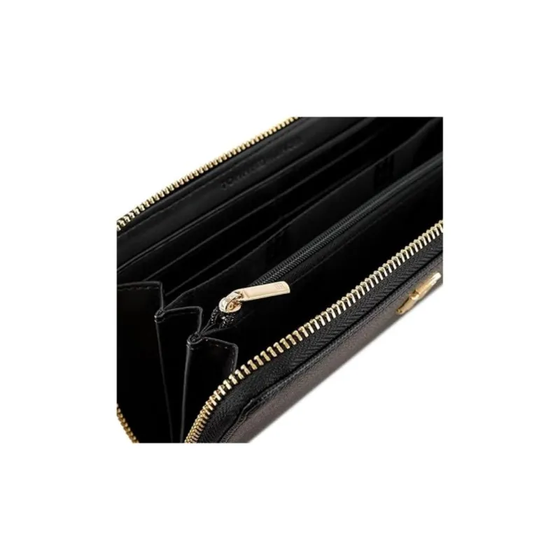 Tommy Hilfiger PU Polyurethane Wallet Large Size Women's Black-4