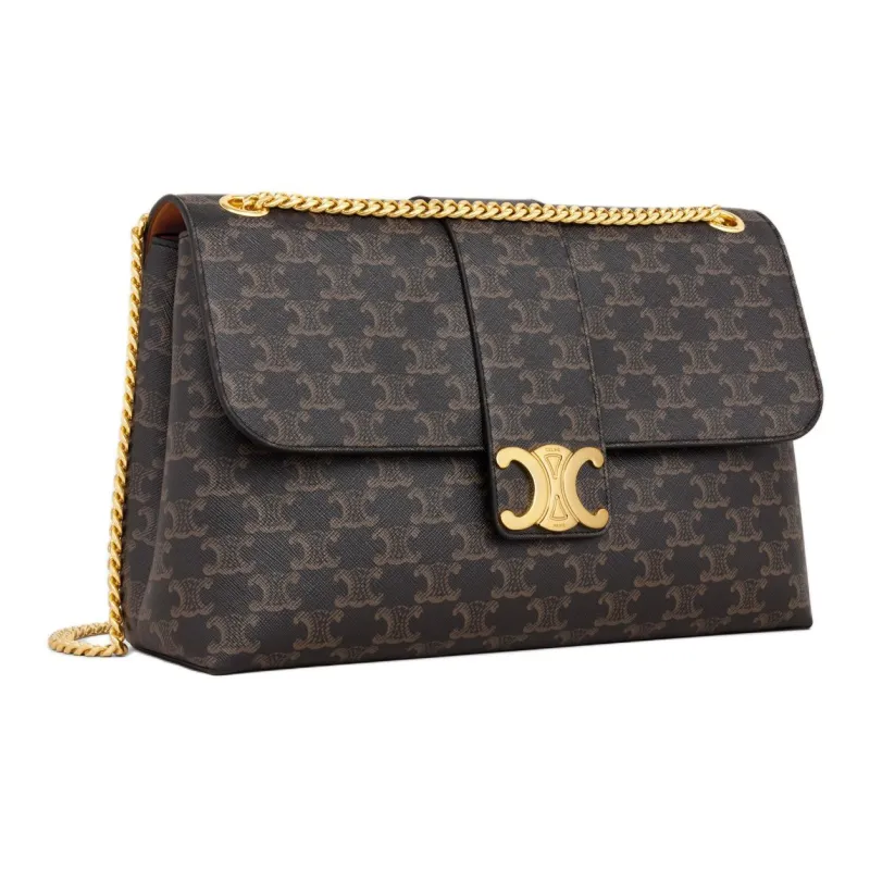 CELINE Large VICTOIRE Bag In Triomphe Canvas Women's Brown-2