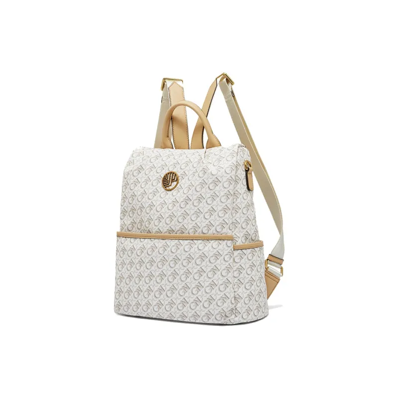 Geshiman PVC Backpack Regular Unisex Coffee/Ecru-7