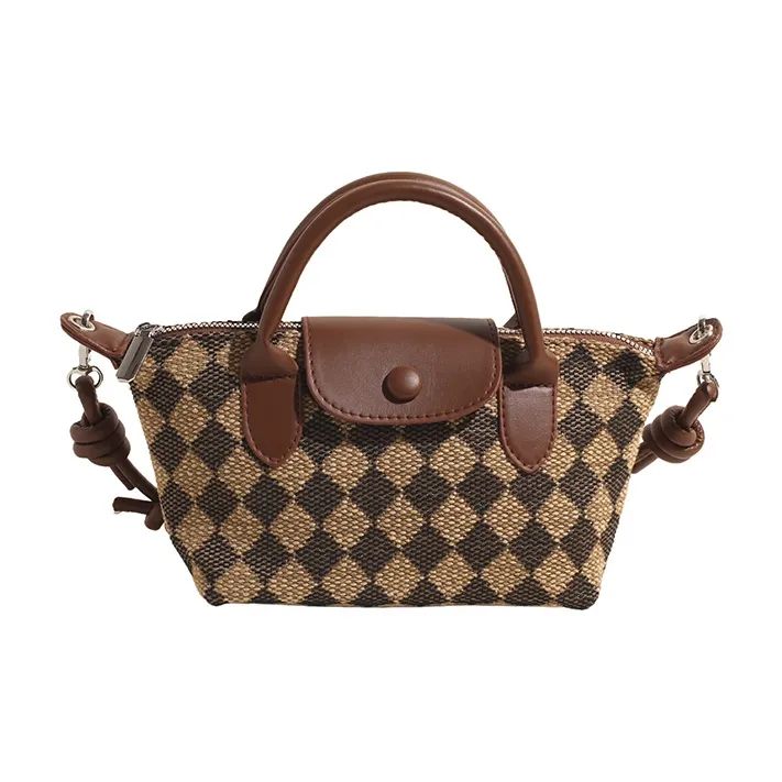 Morellybear PU Dumpling Bag Shoulder Bag Crossbody Bag Regular Women's Leopard Print/Houndstooth/Diamond Pattern-10