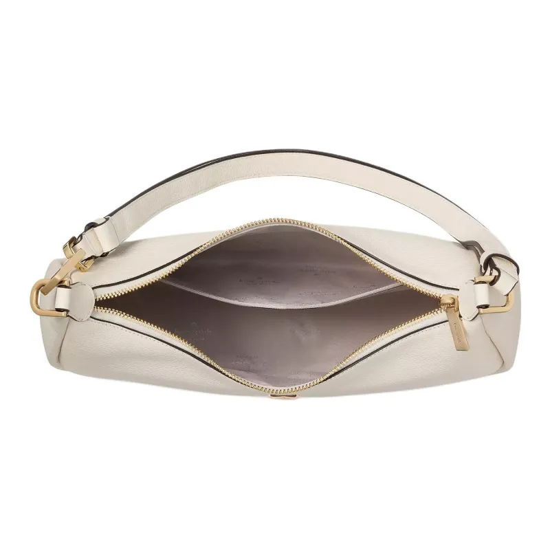 Kate Spade Litchi Grain Leather Crossbody Bag, Shoulder Bag Large Size Women's Crumbly Pastry White-2