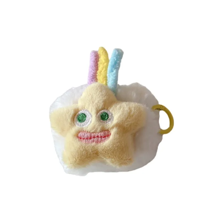 Kona Chun Compatibility  AirPods 3/1/2/Pro 2 TPU Fully Enclosed Cartoon Fun Monster Plush Anti Drop Bag Headphone Cases-3