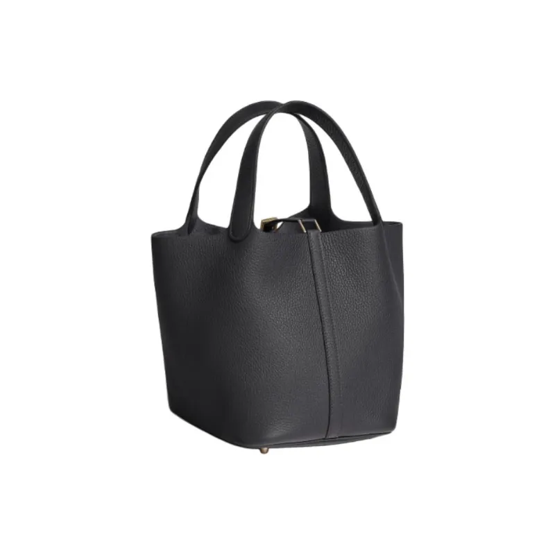 HERMES Picotin Lock Clemence Calfskin Basket Bag, Bucket Bag, Handbag Women's 85 Ardoise Slate Gray-2