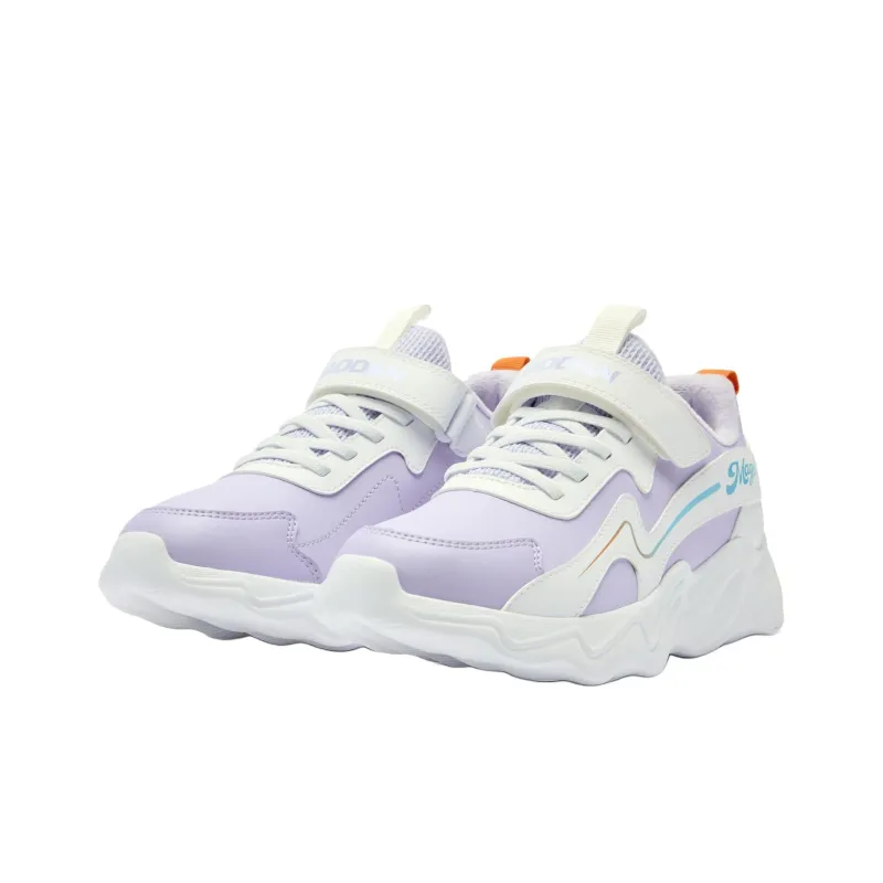 QIAODAN Anti Slip Wear Resistant Low Top Kids Lifestyle Shoes Purple Teenagers-2