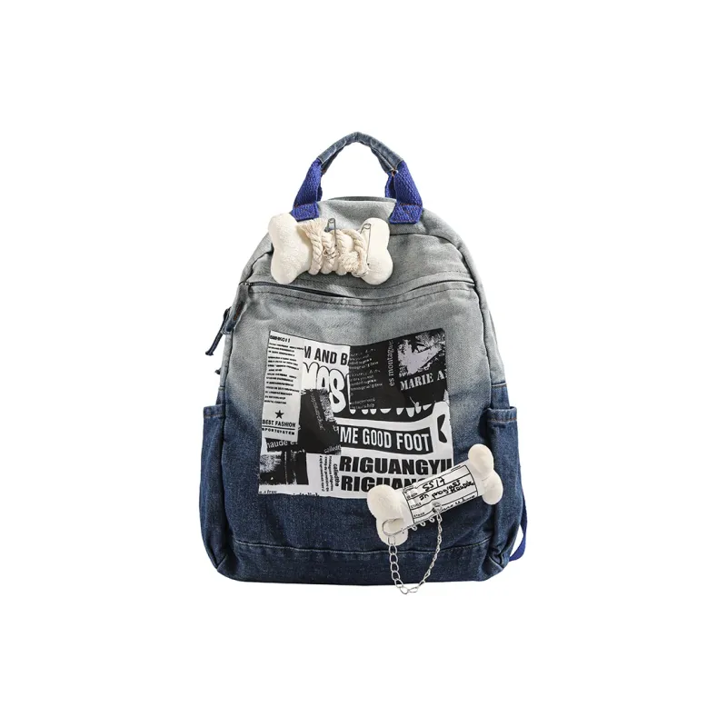 DCLOUD Fabric Backpack Unisex Black/Blue-5