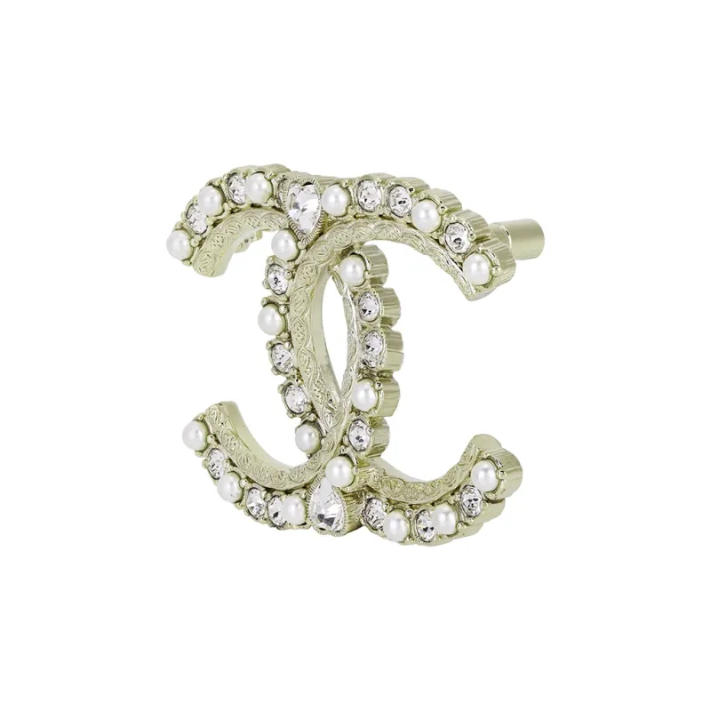 CHANEL Metal Brooches Women's Gold-2